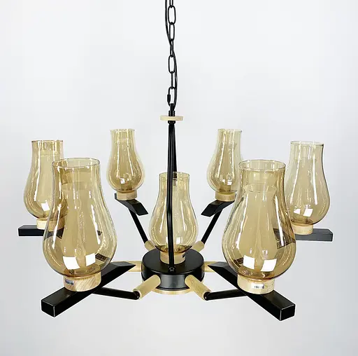 Підвісна люстра з деревʼяною фурнітурою Line.F ZL 467/6+1 - фото 4