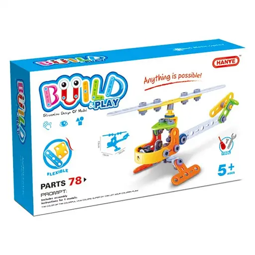 Конструктор на гвинтах BuildandPlay "Вертоліт" HANYE J-7710, 78 елементів - фото 1