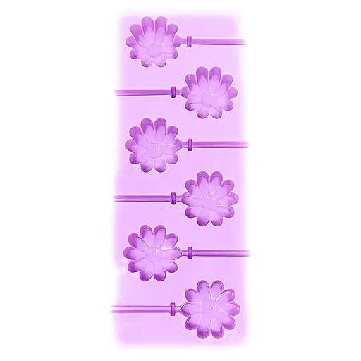 Силіконова форма для льодяників і цукерок на паличці "Квітка", Kitchen Master Бузковий 87401 - фото 1