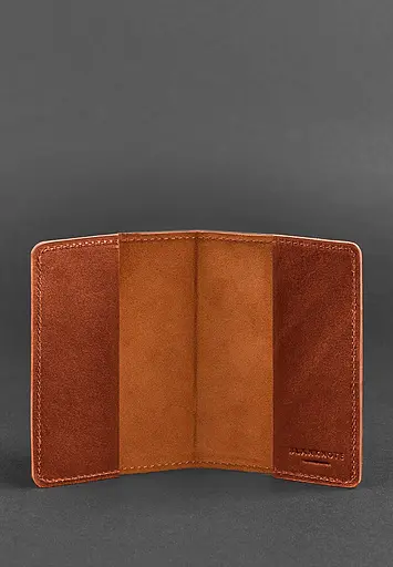 Кожаная обложка для паспорта и военного билета 1.3 светло-коричневая - фото 4