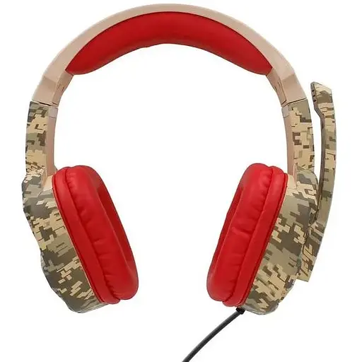 Дротові ігрові навушники iPega Gaming PG-R005, 3.5mm, Noice Reduction, 1.2m, Comouflage-Red