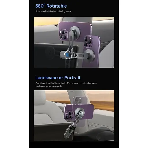 Автотримач Baseus T-Space Magnetic Frost Silver (C40151300S11-00) [142360] - фото 8