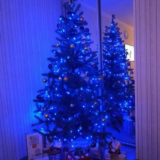 Світлодіодна гірлянда нитка крапля роси 4.5 м 50led батарейки Blue синя - фото 3