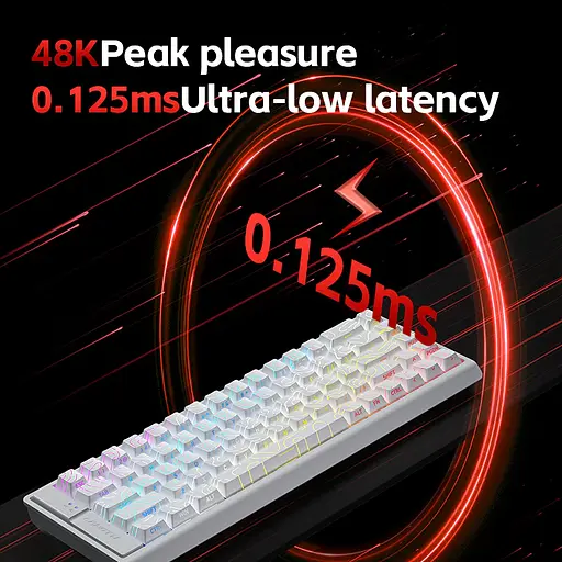 Игровая клавиатура LANGTU MC68 с магнитными переключателями (Hall), 68 клавиш, Белый - фото 3