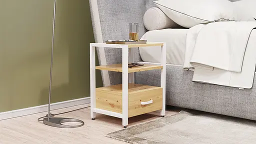 Тумба універсальна Ferrum-decor Вів'єн 1/1 50x41x40 білий ДСП Дуб Артізан 16мм (FRD-104147) - фото 2