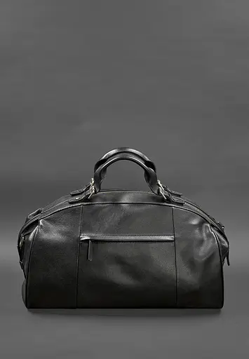 Кожаная дорожная сумка Люкс Черная - фото 3