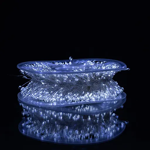 Новорічна гірлянда кімнатна роса Garlando D1500L50MWW 50 м 1500 LED Хвойна лапа білий провід Біле сяйво  - фото 7