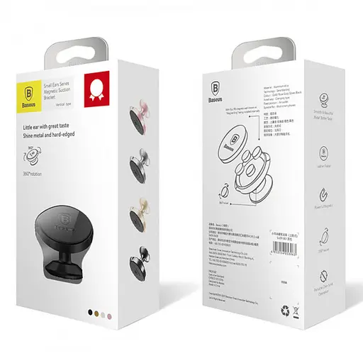 Холдер Baseus Big Ears Series Vertical Magnetic Bracket Черный - фото 2