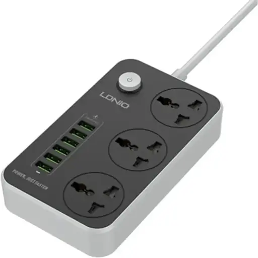 Сетевое зарядное устройство удлинитель LDNIO SC3604 6 USB 3 розетки 2m серо-черный - фото 1