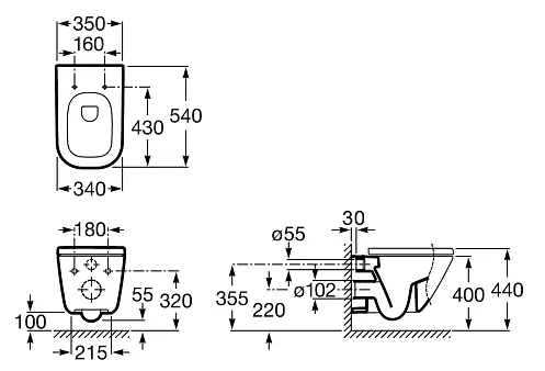 Унитаз подвесной Roca Gap A34H478000 с сидением Soft Close, Белый - фото 2