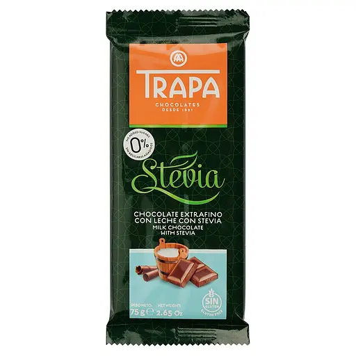 Уцінка. Шоколад молочний Trapa Stevia 75 г