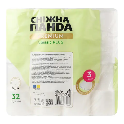 Туалетная бумага Сніжна панда Premium Classic Plus 32 рулона - фото 4