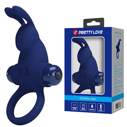 Эрекционное кольцо Pretty Love Vibrant Penis Ring 11.3 см синий - фото 6