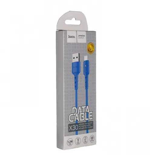Кабель провод для зарядки смартфона/телефона Hoco X30 Type-C 1.2 м синий - фото 4