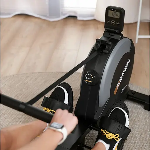 Гребной тренажер Hop-Sport HS-080R Aspen магнитный черно-золотистый - фото 8