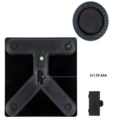 Смарт-весы напольные фитнес-весы Smart Scale 25x25 см Черный 180 кг - фото 7