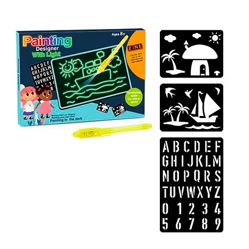 Досточка для малювання світлом 3339, трафарети, в коробці (6903317501335) - фото 1