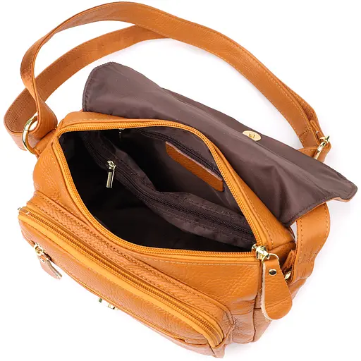 Вместительная повседневная сумка Vintage из натуральной кожи для женщин 23.5х17х10 см sum0027566 - фото 7