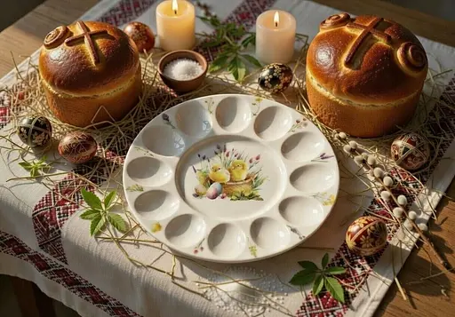 Блюдо порцелянове для 12 яєць та паски BonaDi Easter Melody 27 см (K237) - фото 4