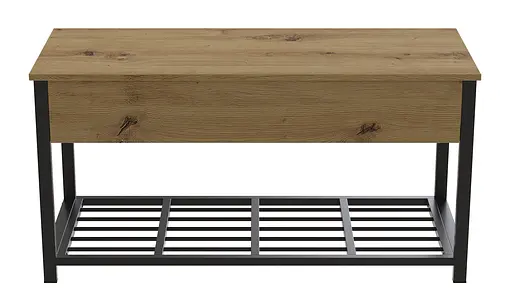 Банкетка з ящиком Ferrum-decor Дрейк 1 550x1000x400 метал Чорний ДСП Дуб Артізан 16 мм (FRD-103050)