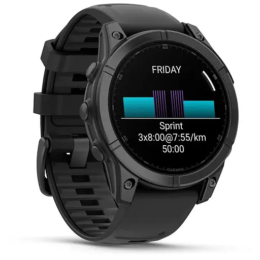 Смарт-часы Garmin Fenix E Черный/Серый с силиконовым ремешком 47мм QuickFit 22 мм - фото 2