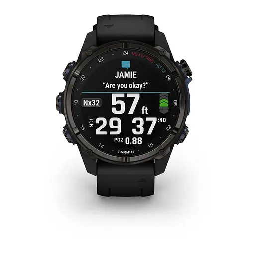 Спортивные часы Garmin Descent Mk3i – 43 mm Carbon Gray DLC Titanium w. Black Silicone Band (010-02753-10/11) - фото 2