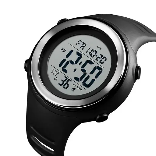 Спортивний чоловічий наручний годинник Skmei 1394 sun (Чорний з білим) - фото 2
