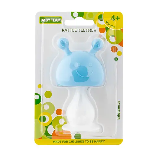 Прорезыватель-погремушка "Веселунчик" 4037_Голубой - фото 2