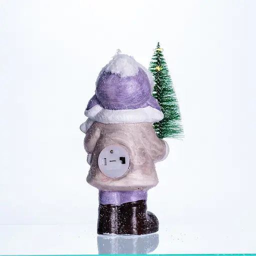 Новорічна фігурка з підсвіткою Дівчинка з ялинкою з фарфору 9×6×18 (см) новорічний декор Yiwu CR-5-4 - фото 4