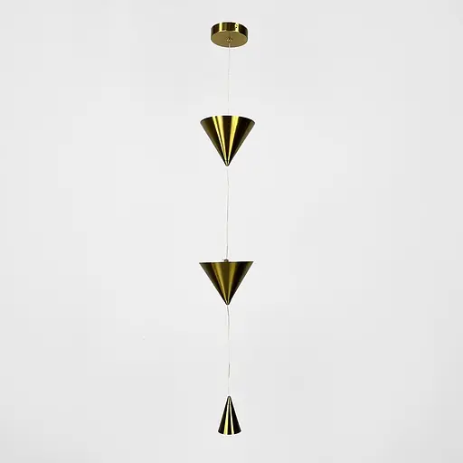 Латунный подвесной светильник с конусным дизайном Line F | Ст. MJ349/3 AB - фото 1