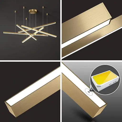 Люстра светодиодная потолочная PJ853 с пультом (Golden) 80х4см - фото 8