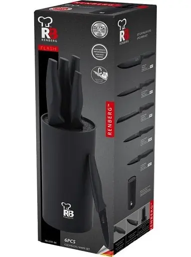 Набор ножей Bergner 6 пр. (RB-2591-BK) - фото 3