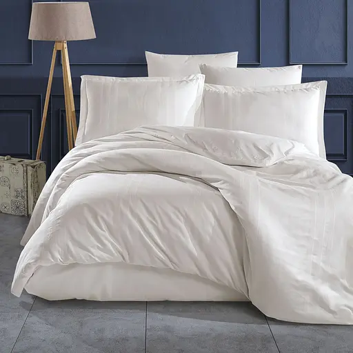 Постельное белье Melkor V2 Ekru Ранфорс Жаккард Clasy pbe0052070 - фото 1