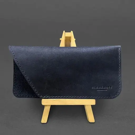 Кожаный чехол для очков BlankNote Crazy Horse Синий  - фото 2