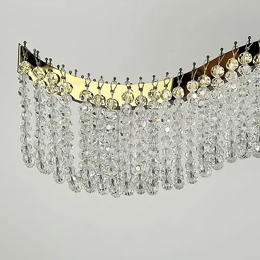 Светодиодная волнистая люстра с хрусталиками длиной 80 см Line F | Ст. 33056-L800*600 GD - фото 2