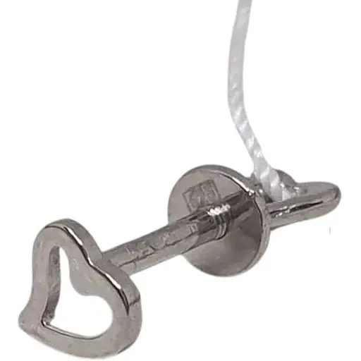 Серебряная моносерьга пуссета Vegas Сердечко. 20233/1Р