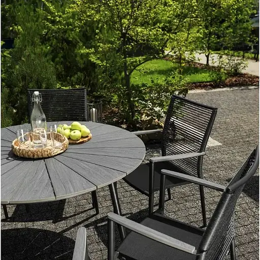 Комплект садовой мебели Di Volio Arona 6+1 черный/серый - фото 4