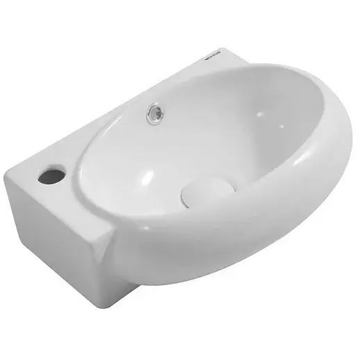 Умивальник підвісний Mixxus Premium Diverse-1201-R 400x215x140 мм з отвором під змішувач та перелив MP6506, Білий - фото 1