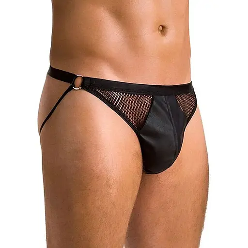 Мужские открытые слепы Passion 034 Open Luke XXL/XXXL Black, экокожа