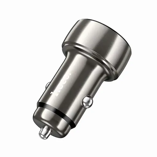 Автомобильное зарядное устройство Hoco Z50 PD48W + QC3.0 USB + Type-C серый - фото 2