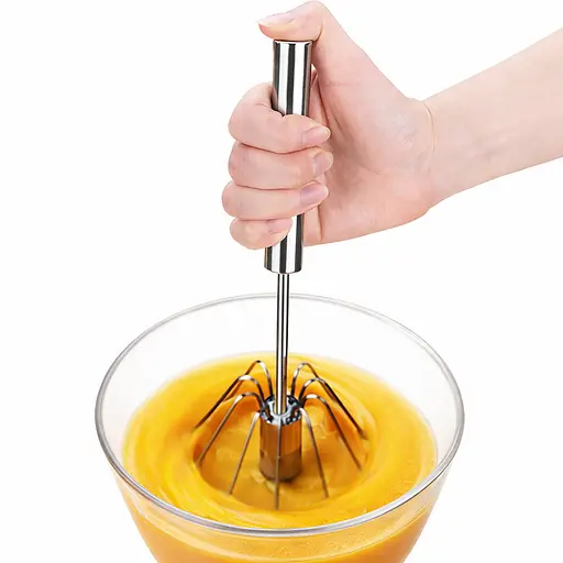 Ручной полуавтоматический венчик из нержавеющей стали механический миксер для яиц сливок и выпечки 30 см Оранжевый 88295 - фото 6