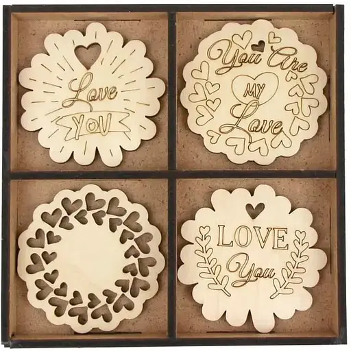 Набор заготовок Rosa Talent Love you 2 фанера 13х13 см 12 шт