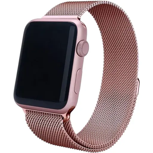 Ремінець DK для Apple Watch 42mm (Series 1 / 2 / 3) Метал Milanese Loop (05527) (pink rose)