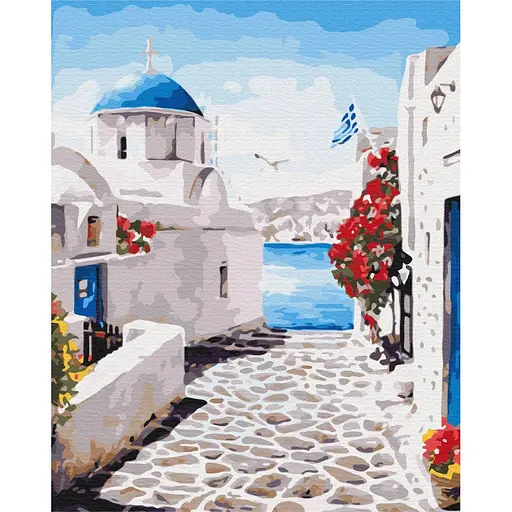 Картина по номерам Улица Санторини Brushme 40x50 см разноцветная 000221480