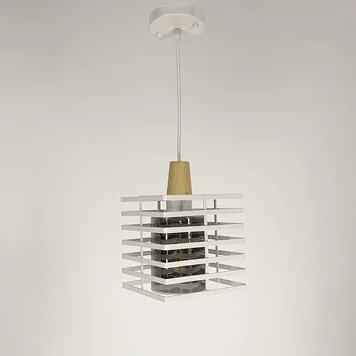 Світильник в стилі Лофт з білим корпусом решіткою та графітовим плафоном Line.F 12391/1 WT+GR - фото 1