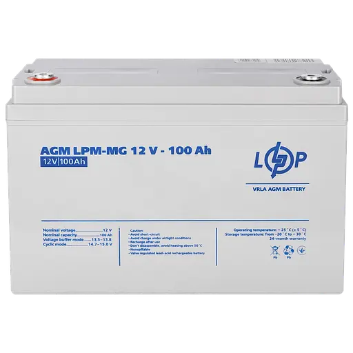 Акумулятор мультигелевий LogicPower LPM-MG 12 V - 100 Ah (LP3877) - фото 4