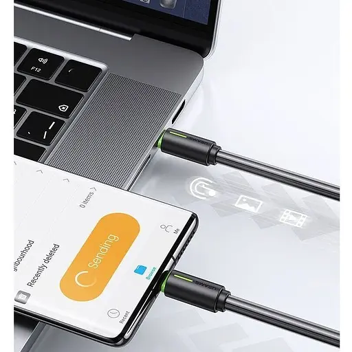 Кабель Usams SJ734 USB-C to USB-C 60W 5A 1.0m Black [138977] - фото 9