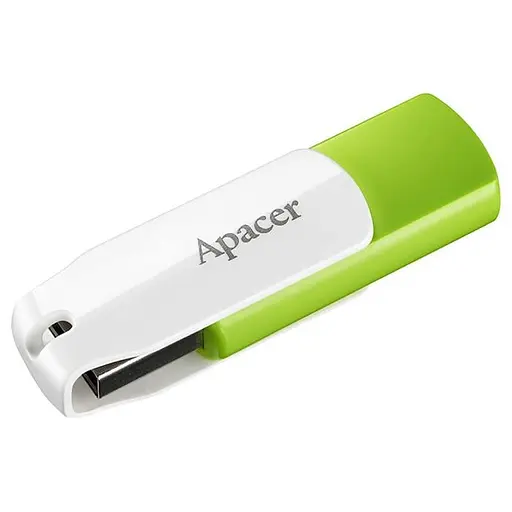 Флеш-накопичувач Apacer USB 64GB AH335 White/Green (AP64GAH335G-1) - фото 2
