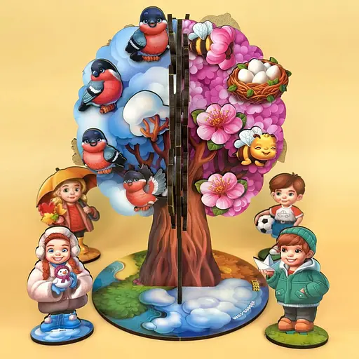 Детская настольная игра "Времена года абрикоса" Ubumblebees (ПСД295) PSD295 деревянная - фото 13