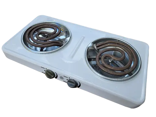 Плита двоконфоркова електрична кухонна Електрон ЕПЧ-2-2,0 настільна переносна електроплита спіральна - фото 1